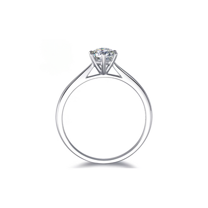 18K White Gold Six-Prong Tapered Solitaire Engagement Setting