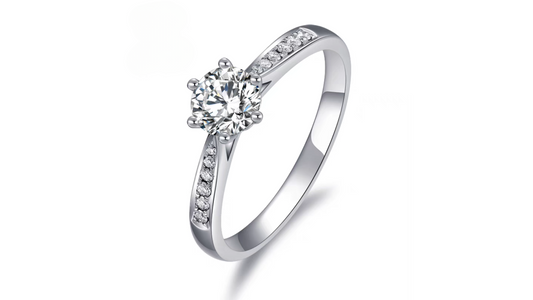 Classic Six-Prong Solitaire Engagement Ring In Pt950